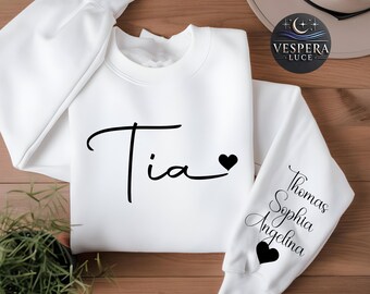 Personalized Tia Sweatshirt, New Auntie Announcement Gift, Mothers Day Gifts