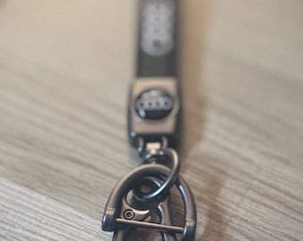Zwart lederen autosleutelhanger geschikt voor Audi-sleutelhangeraccessoire