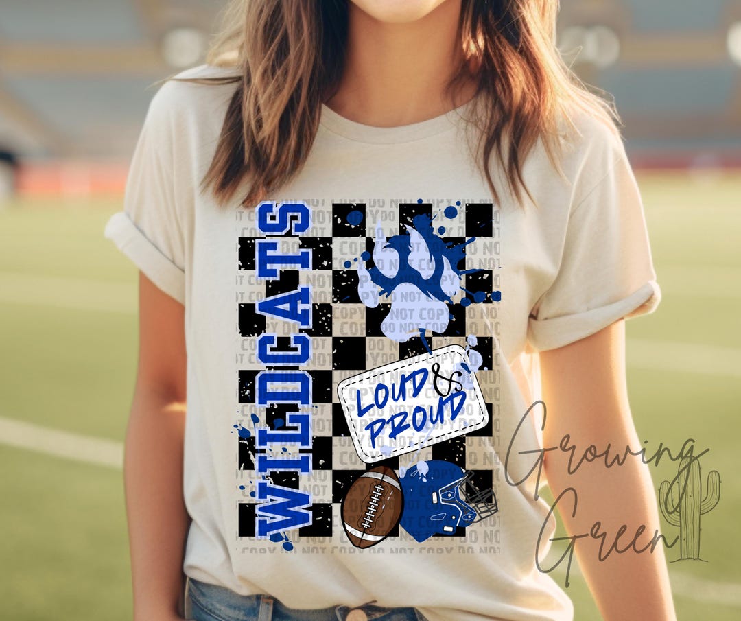 Wildcats Checkered Football PNG - Etsy