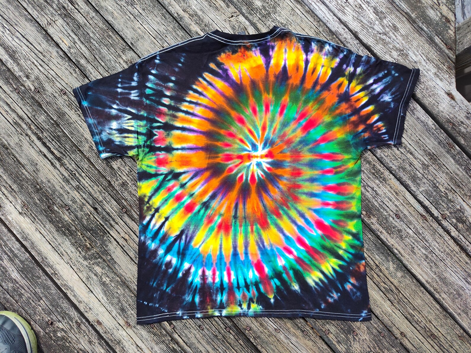 Black Rainbow Chaos Spiral Tie Dye Shirt Size XL - Etsy