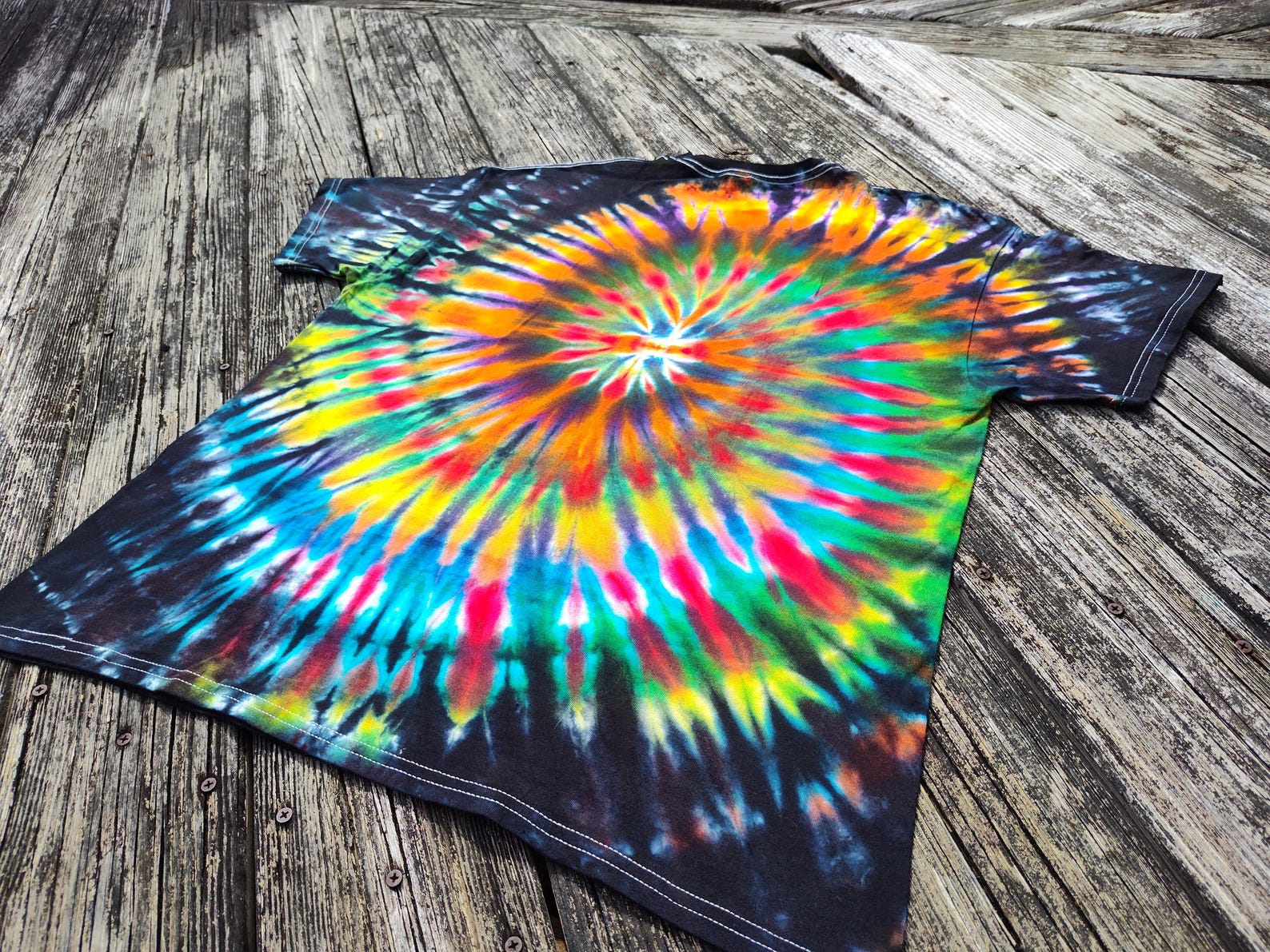 Black Rainbow Chaos Spiral Tie Dye Shirt Size XL - Etsy