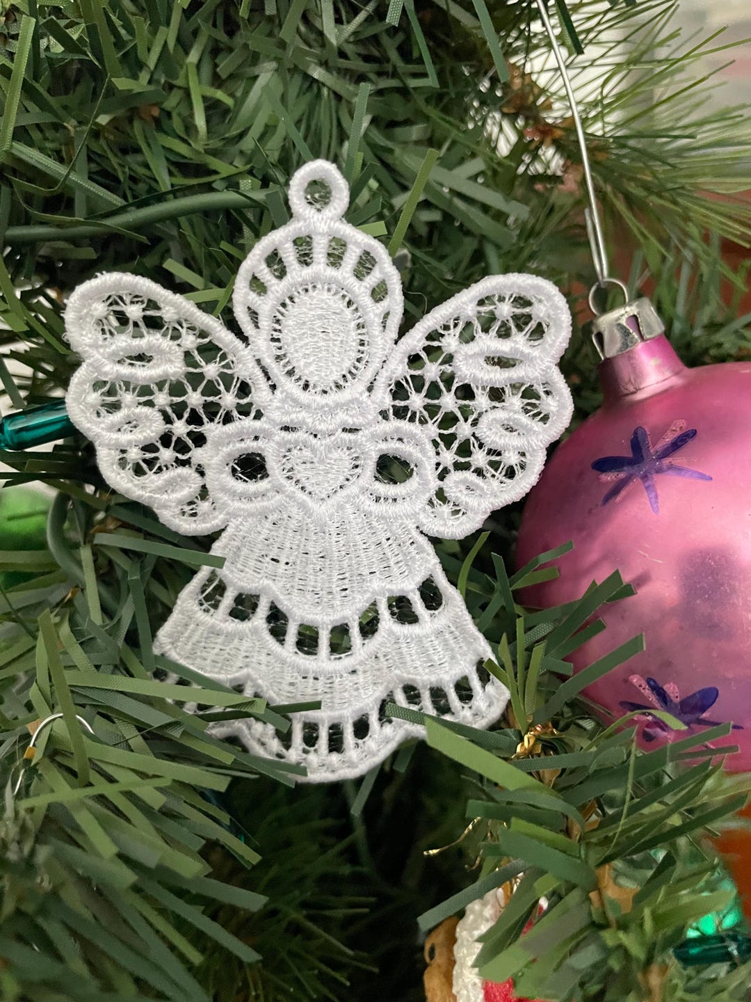 Angel Ornament Free Standing Lace Ornament: Delicate Christmas ...