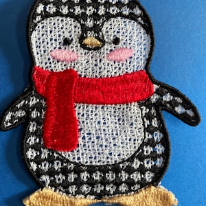 Adorable Penguin Free Standing Lace  Ornament , Christmas Decoration, Idea Gift for a loved one,, Holiday Decor, Seasonal collection,