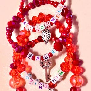 Red Era Friendship Bracelet: Taylor Swift Inspired Beaded Jewelry