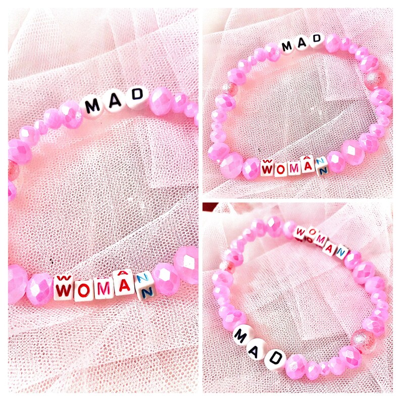 Embrace the boldness of Taylor Swift’s *folklore* with this pink beaded bracelet, inspired by "Mad Woman." A perfect tribute to the song’s raw emotion and unapologetic empowerment, this bracelet captures the essence of the track, for any Swiftie.