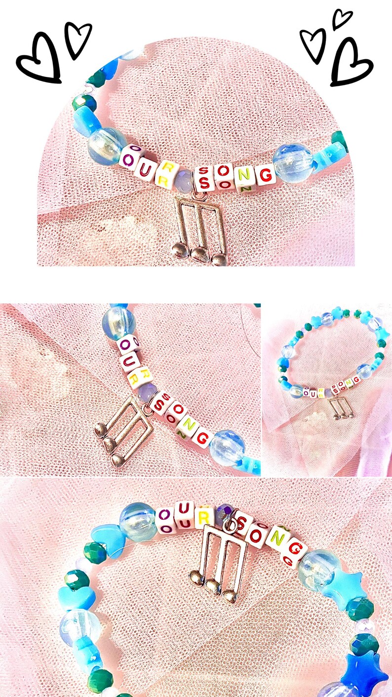 Celebrate the playful spirit of Taylor Swift’s debut album with this gold beaded bracelet, inspired by "Our Song." Featuring a music note charm, this bracelet perfectly captures the song’s fun and youthful energy making it a must-have for any Swiftie