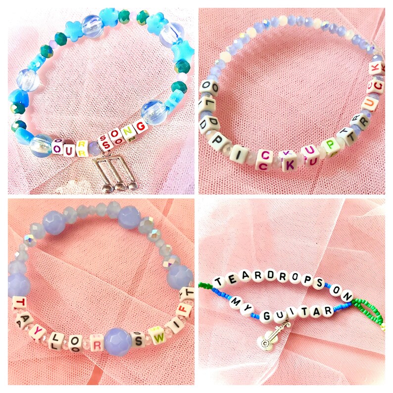 Celebrate the spirit of Taylor Swift’s debut album with this blue beaded bracelet. A perfect tribute to her early sound and heartfelt lyrics, this bracelet is a must-have for any Swiftie who loves the charm and authenticity of her debut era.
