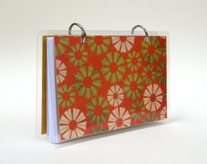 4 X 6 Notecard Binder, Green Pinwheel in Orange Etsy