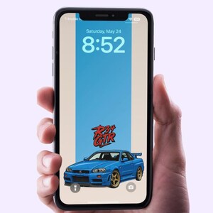 Boosted Gear Co R34 GTR Phone Wallpaper • High-Res Car Enthusiast Digital Download