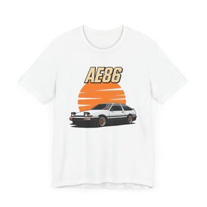 Initial D AE86 Trueno Sunset Drift T-Shirt, JDM Anime Car Enthusiast Tee, Unisex Jersey Short Sleeve Tee