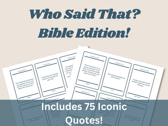 Bible "Who Said That?" Game | Fun Bible Iconic Quote Questions for Kids and Adults | Christian Family Game | FHE, Youth Group, Sunday School