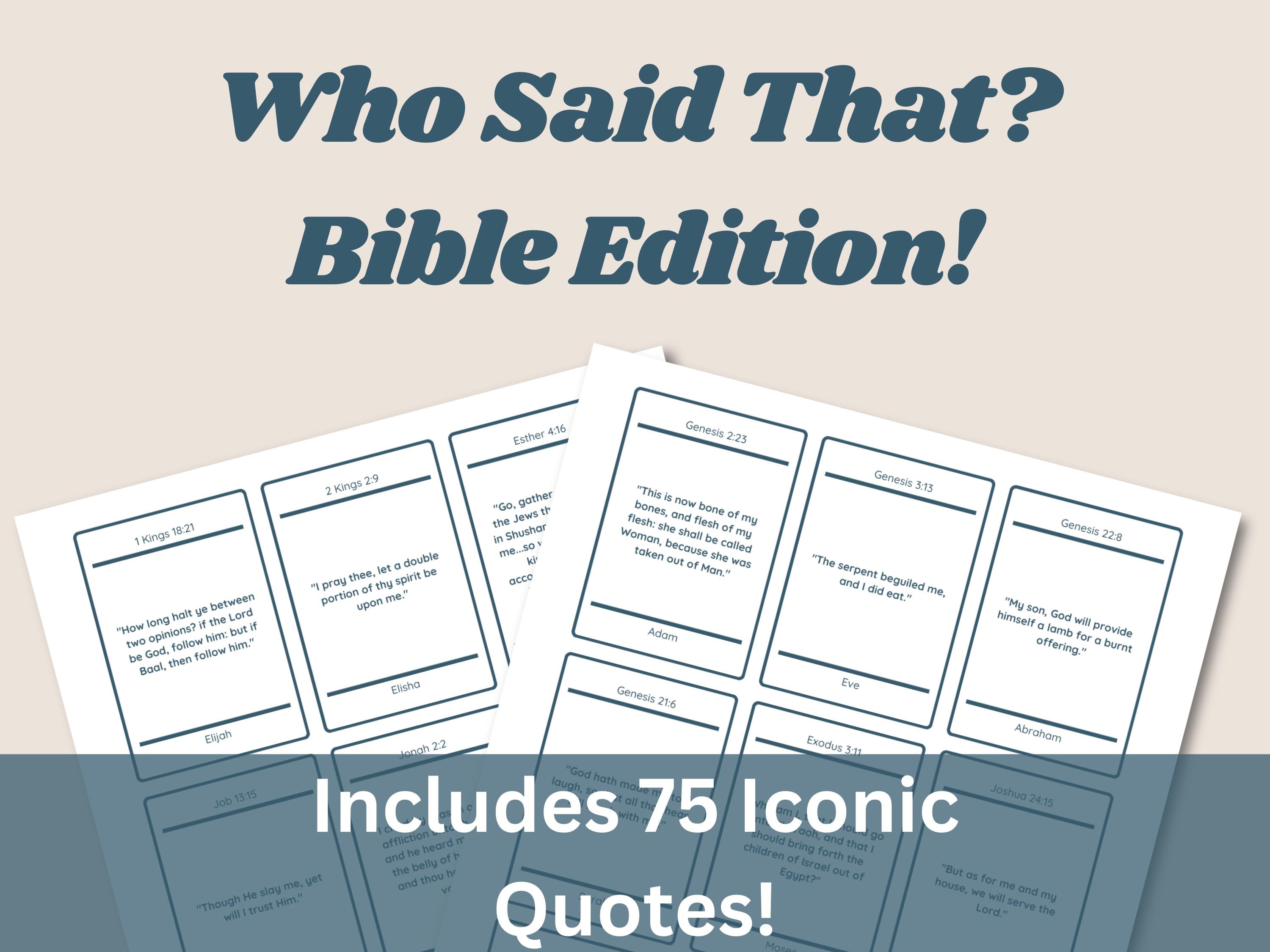 Bible "Who Said That?" Game | Fun Bible Iconic Quote Questions for Kids and Adults | Christian Family Game | FHE, Youth Group, Sunday School