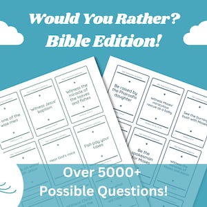 Bibel "Würdest du eher" Spiel | Bibel Dies oder Das Fragen für Kinder und Erwachsene | Christliches Familienspiel | FHE, Jugendgruppe, Sonntagsschule