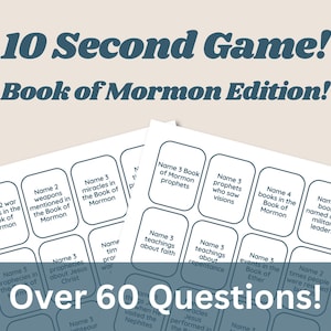 10 Second Book of Mormon Game | Fun Trivia Questions for Kids & Adults | Sunday School, Seminary, FHE, Come Follow Me | Family Home Evening