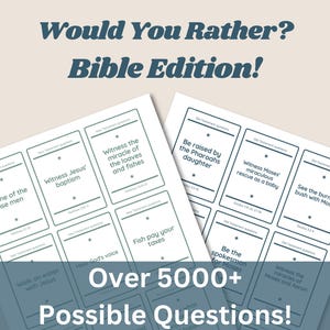 Bible &quot;Would You Rather&quot; Game | Bible This or That Questions for Kids and Adults | Christian Family Game | FHE, Youth Group, Sunday School