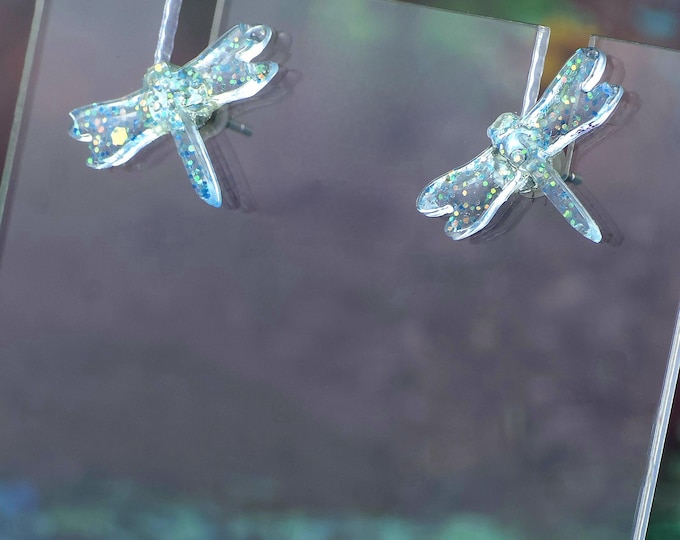 Dargonfly Flat Stainless Steel Post Stud Earrings