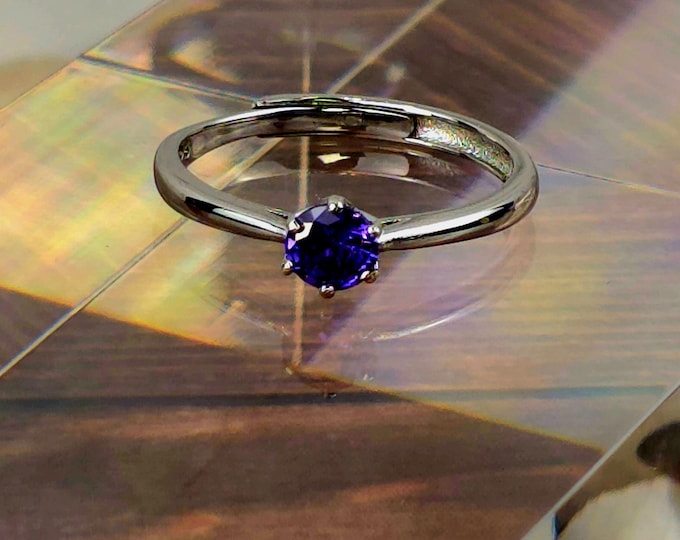 Amethyst Gemstone Sterling Silver Adjustable Ring
