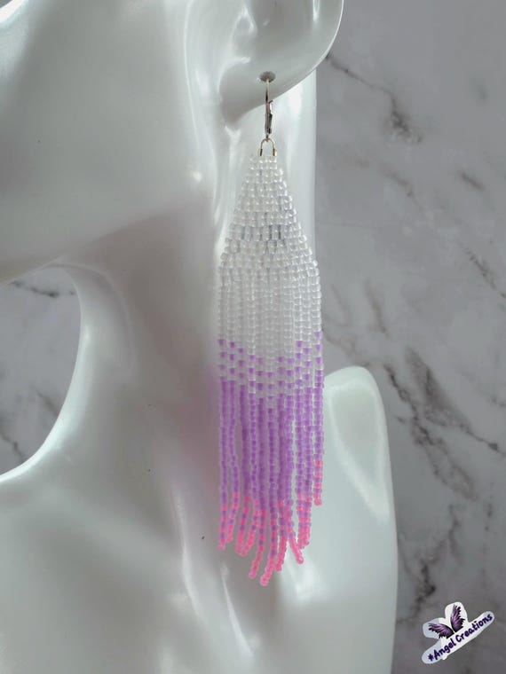 Glow In The Dark Bead Fringe Dangling Earrings