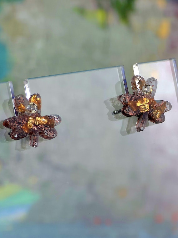 Oak Leaf Stainless Steel Post Stud Earring with Cubic Zirconium Accents
