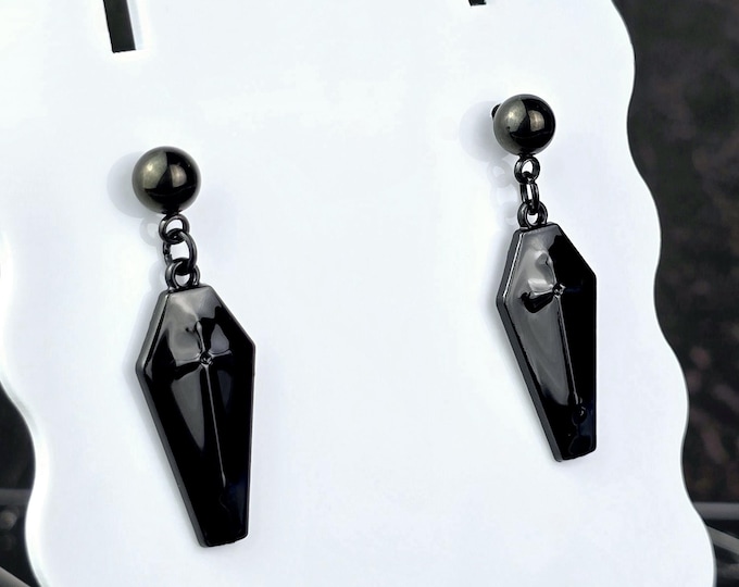 Coffin Ball Post Dangle Earrings
