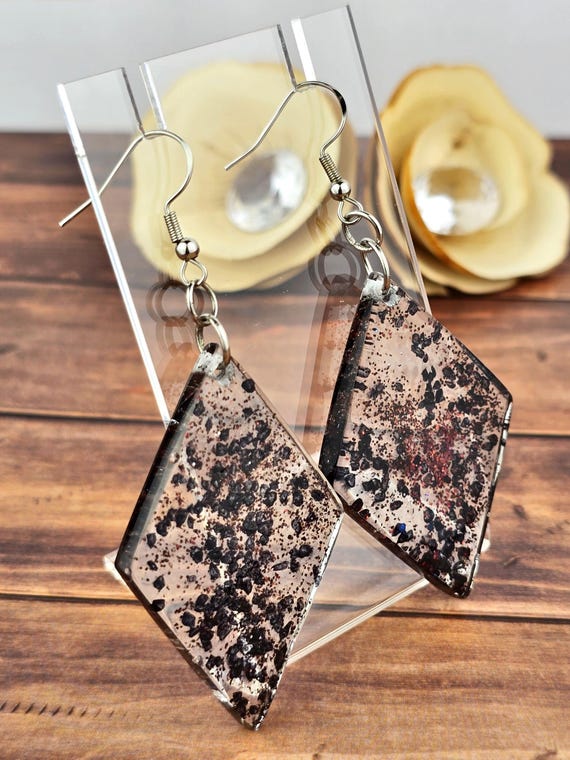 Sprakly Rhombus Dangly Hook Style Earrings