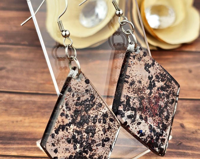 Sprakly Rhombus Dangly Hook Style Earrings