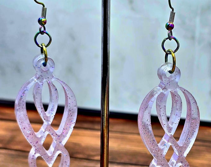 Dangly Resin Earrings With Stainless Steel Hooks