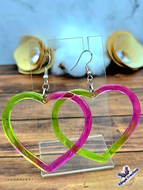 Spring Time Heart Shaped Hoop Earrings