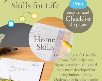 Skills for Life-HOME. Booklet. Complete checklist assessment tool for teens, young adults, autism, neurodiversity.