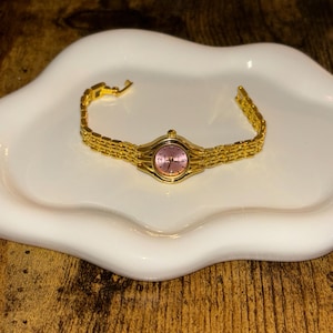 Gold Watch ~ Elegant Stainless steel Pink face Gold Watch (Adjustable)