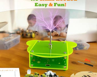 Bobine de foudre Tesla à assembler soi-même STEM - Kit scientifique amusant pour enfants et adolescents
