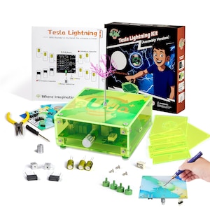 Soldering Tesla Coil Kit – DIY Electronics Science Project – Build Your Own Lightning Experiment – STEM Gift for Teens