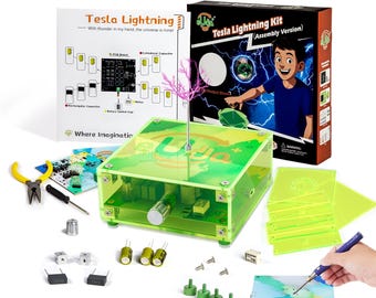Kit de bobines à souder Tesla - Projet scientifique en électronique à réaliser soi-même - Construisez votre propre expérience sur la foudre - Cadeau STEM pour ados