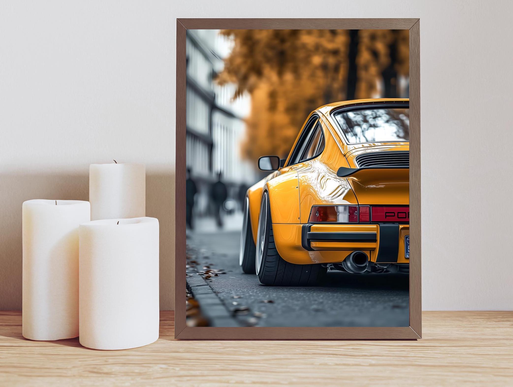 affiche vintage Porsche 930 Widebody | Impression d'art de voiture de sport classique | Décoration murale de voiture rétro | Impression Porsche 911 Turbo | Art mural sport de luxe