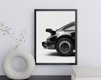 1991 Porsche 911 Poster schwarz weiß |  Porsche Posters | Porsche 911 Poster | Porsche 911 Digital Download | Maskuline Wandkunst