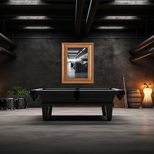Artistic black and white photo of Formula 1 car in sleek garage space, capturing the power and sophistication of motorsport design. Adds masculine style to any man cave or office, a great gift for car racing fans. f1 wall art, f1 poster