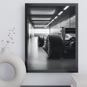 Formule 1-posterafdruk – Esthetische F1-muurkunst | Vintage Formule 1-poster voor raceliefhebbers | F1-poster voor kantoor- of mancavedecoratie