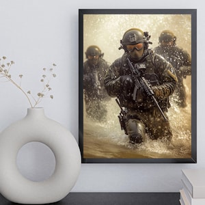 Digital Navy SEALs Art | Tactical Team in Action | Military Wall Decor | Special Forces Artwork for Man Cave | High-Res Instant Download