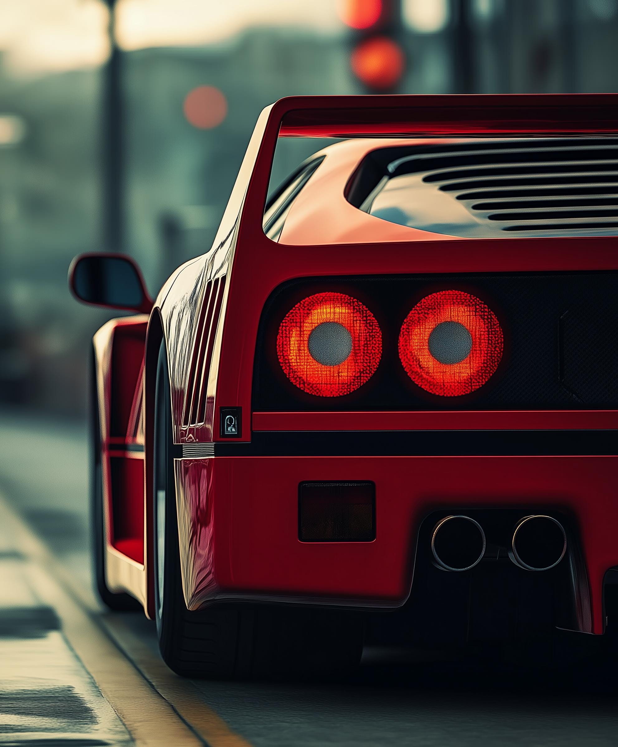 Ferrari F40 Rear View Poster – Bold Ferrari Wall Art for Man Cave Decor ...