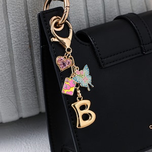 Custom keychains, personalized bag charms,handbag accessories,bridesmaid gifts,keychains with initials and birthstones,Valentine's Day gifts