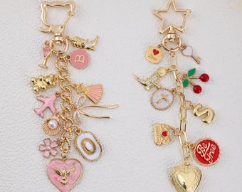 Personalized keychains, pendant keychains, bag charms, personalized keychains, Valentine's Day gifts, wallet accessories, initials charms