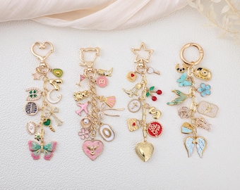 Personalized keychains, pendant keychains, bag charms, personalized keychains, Valentine's Day gifts, wallet accessories, initials charms