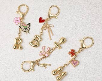 Custom keychains, personalized bag charms,handbag accessories,bridesmaid gifts,keychains with initials and birthstones,Valentine's Day gifts