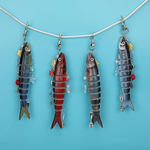 Customized initial fish lure keychain, fish lure keychain, fishing keychain, gift for fishing enthusiasts, fun pendant, gift for father