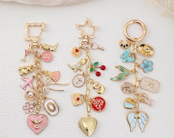 Personalized charm keychains, pendant keychains, bag charms, charm bag charms, personalized keychains, car keychains, wallet accessories