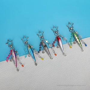 Customized initial fish lure keychain, fish lure keychain, fishing keychain, gift for fishing enthusiasts, fun pendant, gift for father