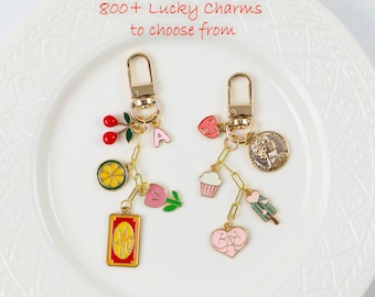 Personalized charm keychains, pendant keychains, bag charms, charm bag charms, personalized keychains, car keychains, wallet accessories