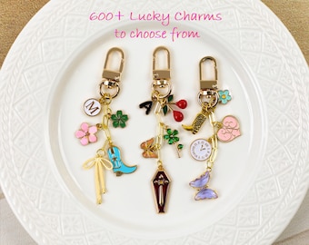 Personalized charm keychains, pendant keychains, bag charms, charm bag charms, personalized keychains, car keychains, wallet accessories
