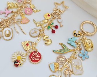 Personalized keychains, pendant keychains, bag charms, personalized keychains, Valentine's Day gifts, wallet accessories, initials charms