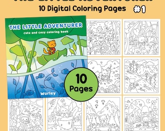 The Little Adventurer - 10 Digital Coloring Pages (Pack 1) by Wurley (PDF Download)